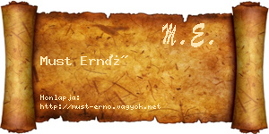 Must Ernő névjegykártya